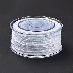 マクラメコットンコード  編組ロープ  プラスチックリール付き  壁掛け用  工芸  ギフト包装  ホワイト  1mm  約30.62ヤード（28m）/ロール&nbsp;OCOR-H110-01A-20