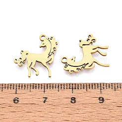 ステンレスペンダント201個  馬のチャーム  レーザー切断  18KGP本金メッキ  17.5x16.5x1mm  穴：1.4mm&nbsp;STAS-T073-46G