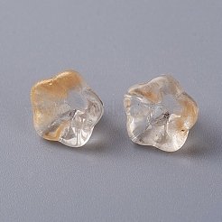 電気メッキガラスビーズ  朝顔  ナバホホワイト  8.5x8x5.5mm  穴：1mm&nbsp;LS-EGLA-I012-A05