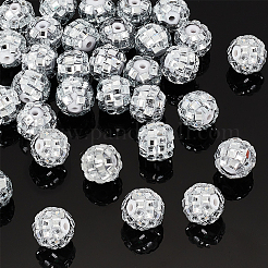 プラスチックのラインストーンビーズ  ラウンド  ホワイト  12x10.5mm  穴：1.8mm  30個/箱&nbsp;KY-PH0001-96
