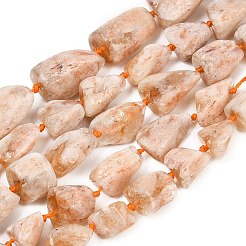 未加工の粗い加熱済み天然シトリンビーズ連売り  ナゲット  11~28x11~18x9~17mm  穴：1mm  約16~23個/連  16.14~17.32''（41~44センチメートル）&nbsp;G-A305-A01-01