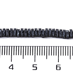 艶消し天然溶岩石ビーズ連売り  正方形  3x3x1.5mm  穴：1mm  約258個/連  15.94''（40.5センチメートル）&nbsp;G-E618-04