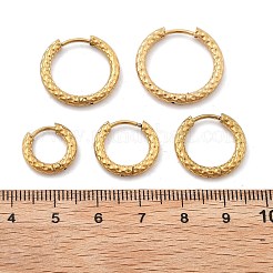 304ステンレススチールフープピアス  イオンプレーティング（ip）  18KGP本金メッキ  12~20x2.5mm&nbsp;EJEW-R017-01G-04
