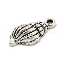 合金のチベット風チャーム  カドミウムフリー＆鉛フリー  コンクチャーム  アンティークシルバー  19x9.5x5mm  穴：1.5mm  約818個/827g&nbsp;LS-FIND-M011-13AS