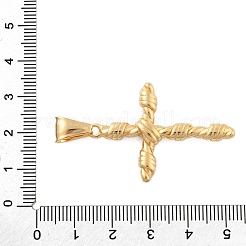 304ステンレスペンダント  クロス  真空めっき  ゴールドカラー  39.5x27.5x5mm  穴：3.6x8.5mm&nbsp;STAS-G346-53G