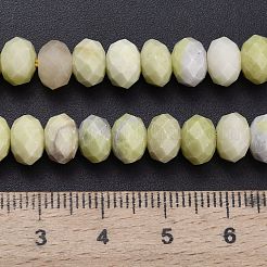 天然バター翡翠ビーズ連売り  多面カット  ロンデル  8x5.5mm  穴：1.2mm  約69個/連  15.16''（38.5センチメートル）&nbsp;G-Z111-A27