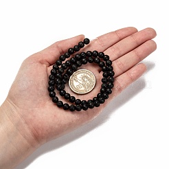 天然溶岩岩の丸いビーズ連売り  6mm  穴：1mm  約60~63個/連  15.7インチ&nbsp;G-M169-6mm-03