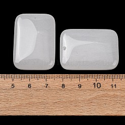天然石ホワイトジェイドペンダント  長方形チャーム  35x25x9.5mm  穴：1.4mm&nbsp;GG-CBA04F4-04B