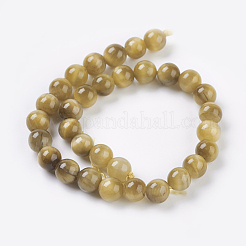 天然ゴールドタイガーアイビーズ連売り  グレードA  ラウンド  6mm  穴：1mm  約31個/連  7インチ&nbsp;G-C076-6mm-1AA