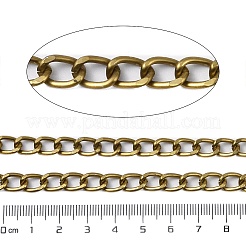 アルミカーブチェーン  溶接されていない  スプールで  アンティークブロンズ  10x7x1.5mm  約164.04フィート（50m）/ロール&nbsp;CHA-C003-11AB
