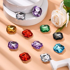 模造台湾アクリルラインストーンカボション  尖ったバック＆ファセット  正方形  ミックスカラー  23x23x7.5mm&nbsp;GACR-A013-23x23mm-M