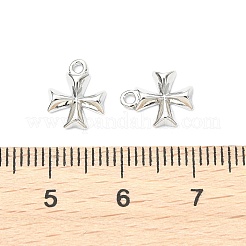 シェグレース真鍮クロスチャーム  カドミウムフリー＆ニッケルフリー＆鉛フリー  プラチナメッキ  10x8x2mm  穴：1.2mm&nbsp;XGR0162P-98P