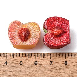 不透明樹脂イミテーションフルーツカボション  半分のチェリー  ミックスカラー  18x22x13.5mm&nbsp;CRES-B038-03B