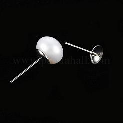 グレードAAA天然養殖淡水パールビーズ  片穴  半円  ホワイト  9~9.5x6.5mm  半分穴：1mm&nbsp;PEAR-R008-9-9.5mm-01