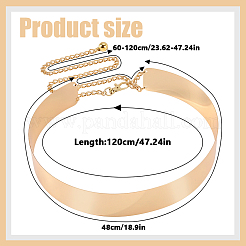 40mm厚鉄製ワイドウエストベルト  C字型  ゴールドカラー  1245x40mm&nbsp;AJEW-WH0481-484B