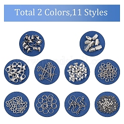 DIYジュエリー作りパーツキット  プラチナ  7x10mm  穴：2mm&nbsp;DIY-FS0008-39