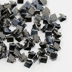 アイアン製カシメリボン止めエンドパーツ  長方形  ガンメタ色  8x8mm  穴：2mm  約5000個/袋&nbsp;E004Y-B-01