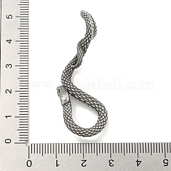 316サージカルステンレスペンダント  スネークチャーム  アンティークシルバー  49x20x16.3mm  穴：9x10mm&nbsp;STAS-E212-124B-AS