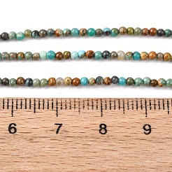 天然アフリカンターコイズ（ジャスパー）ビーズ連売り  ラウンド  2mm  穴：0.6mm  約218個/連  15.15~15.35インチ（38.5~39cm）&nbsp;G-K366-G01-2mm
