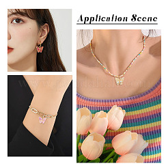60 個 10 色透明アクリル合金チャーム  内側にバケツ/スパンコール付き  蝶  ミックスカラー  12.5x14.5x3mm  穴：2mm&nbsp;OACR-TA0001-47