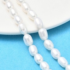 天然養殖淡水パールビーズ連売り  ライス  貝殻色  7.5~8.3x6~6.7mm  穴：0.7~0.8mm  約23個/連  7.09インチ（18cm）&nbsp;PEAR-N012-06J-1