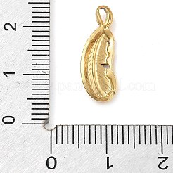 304ステンレスペンダント  フェザーチャーム  18KGP本金メッキ  20x7x2mm  穴：1.4mm&nbsp;STAS-I327-04G