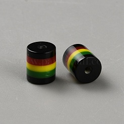 ジャマイカ風不透明樹脂ビーズ  虹の柱  カラフル  9x7.8mm  穴：2mm&nbsp;RESI-WH20001-04