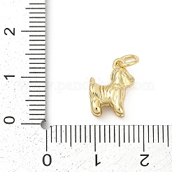 真鍮チャーム  犬のチャーム  長持ちメッキ  鉛フリー＆カドミウムフリー  ラックめっき  丸カン付き  18KGP本金メッキ  12.5x9.5x5mm  穴：3.4mm&nbsp;KK-U062-63G