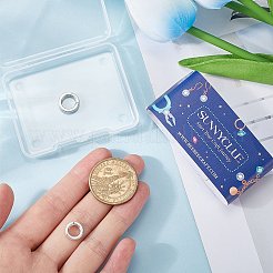 2個、2つのスタイル、925つのスターリングシルバースプリングゲートリング  アンティークシルバー＆シルバー  9ゲージ  10~12x3~8x3mm  1個/スタイル&nbsp;STER-SC0001-35B