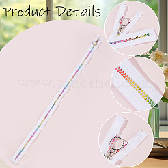 4個 #5 ナイロンコイルジッパー レインボージッパーテープ  樹脂コイルのカラフルな歯  ホワイト  700x32mm&nbsp;SENE-CY0001-13A-02