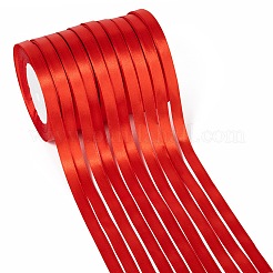 バレンタインデーギフトボックスパッケージ片面サテンリボン  ポリエステルリボン  レッド  幅3/8インチ（10mm）  25ヤード/ロール（22.86メートル/ロール）  10のロール/グループ  250ヤード/グループ（228.6メートル/グループ）&nbsp;RC011-26