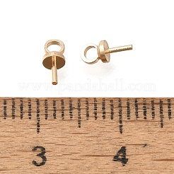 真鍮カップパールヒートンキャップピンペンダント  片穴パーツ用  長持ちメッキ  ライトゴールド  7x3mm  穴：1.6mm  ピン：0.8mm&nbsp;KK-H506-10A-KCG