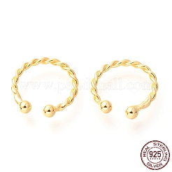 スターリングシルバーカフピアス925個  丸くねじれた  ゴールドカラー  12x2mm&nbsp;EJEW-H124-10G