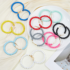 9ペア9色のアクリルフープピアス  ゴールドカラー  ミックスカラー  54x6mm  1ペア/カラー&nbsp;EJEW-DC0001-52