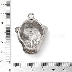ラインストーンペンダント付き合金エナメル  ヒョウヘッドチャーム  プラチナ  40.5x32x13mm  穴：3.5mm&nbsp;FIND-G067-05P