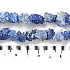 生の粗いラピスラズリビーズ連売り  ナゲット  4~11x4.5~14.5x4.5~14.5mm  穴：0.8mm  約41~43個/連  15.35~15.94''（39~40.5センチメートル）&nbsp;G-B065-C03