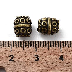 チベット風合金ビーズ  カドミウムフリー＆鉛フリー  バレル  アンティークブロンズ  7x8.5mm  穴：1.8mm  約775個/1000g&nbsp;FIND-Q094-35AB