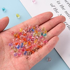 透明なアクリルビーズ  ラウンド  多面カット  ミックスカラー  6x5.5mm  穴：1.4mm  約4160個/500g&nbsp;TACR-S154-11A
