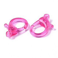 透明アクリルカニカン  フクシア  25.5x18x6mm  穴：1.8mm&nbsp;TACR-T023-01A-08