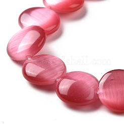 キャッツアイビーズ連売り  フラットラウンド  ミックスカラー  12x4.5mm  穴：1mm  約31~32個/連  14.57~14.76インチ（37~37.5cm）&nbsp;CE-C006-08B