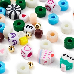 DIYジュエリー作成キット  ガラスラッパと腹筋プラスチックと手作りのポリマー粘土とアクリルビーズを含む  弾性水晶の線  ミックスカラー  ビーズ：730~750個/セット&nbsp;DIY-YW0004-06