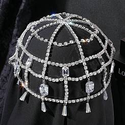 女性用合金ラインストーンヘッドバンド  プラチナ  内径：180~185mm&nbsp;AJEW-WH20020-241P
