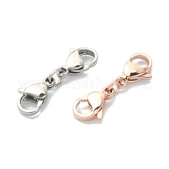 3個 3色 304ステンレススチール ダブルロブスタークロウクラスプ  丸カン付き  ミックスカラー  24mm  1pc /カラー&nbsp;STAS-YW0001-52A