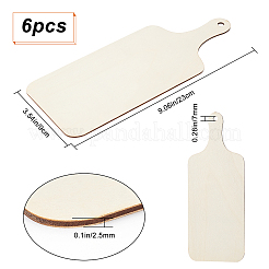 ハンドル付きミニ木製まな板  家庭の台所の装飾のための木製まな板  リネン  230x90x2.5mm  穴：7mm  6個/セット&nbsp;AJEW-GF0004-68