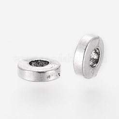 チベット風合金ビーズ  カドミウムフリー＆鉛フリー  ドーナツ  アンティークシルバー  6x2mm  穴：2.5mm&nbsp;TIBEB-P002-07AS-RS