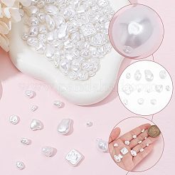 12セット12スタイルのABSプラスチック模造真珠ビーズ  混合図形  4~17x4.5~15x4~9mm  穴：1~1.4mm  1セット/スタイル&nbsp;FIND-AR0005-25