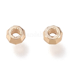 真鍮製スペーサービーズ  長持ちメッキ  ファセットロンデル  18KGP本金メッキ  3.5x2mm  穴：1.4mm&nbsp;X-KK-H101-04LG