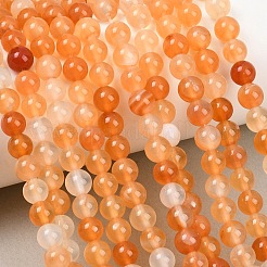 天然石カーネリアンビーズ連売り  ラウンド  グレードA  6mm  穴：1mm  約62個/連  14.5インチ&nbsp;G-N0006-6mm-17