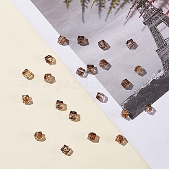 ツートン透明なスプレープリントアクリルビーズ  ポリゴン  キャメル  7.5x8x8mm  穴：1.8mm&nbsp;LS-X-ACRP-T005-26A