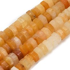 天然石イエローアベンチュリンビーズ連売り  多面カット  六角  6x6x3mm  穴：0.8mm  約108個/連  14.72~14.80''（37.4~37.6センチメートル）&nbsp;G-G317-A05-3x6mm